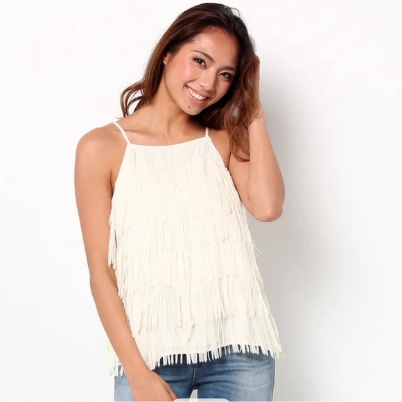 402 - GUESS SPAGHETTI STRAP FRINGE TOP - Picture 5 of 14